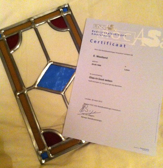 Glas in lood certificaat